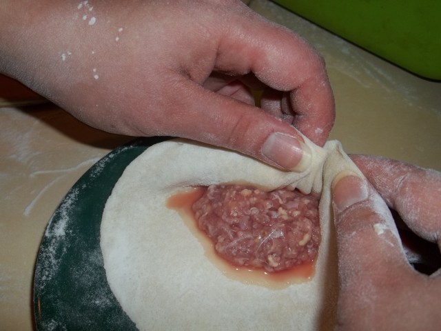 Making Pleats in Khinkali Dough