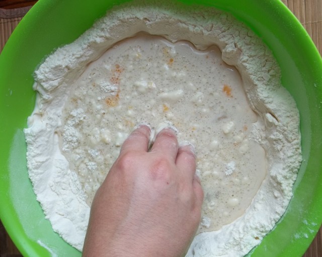 Mixing the Ingredients for Khinkali Recipe