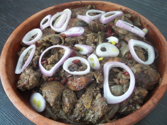 Chicken Liver Chashushuli Ready for Serving