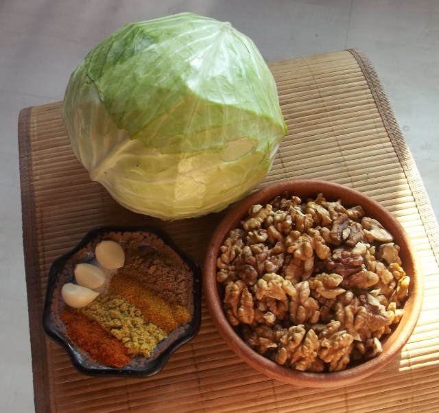 Ingredients for Walnuts Wrapped in Cabbage Leaves Recipe
