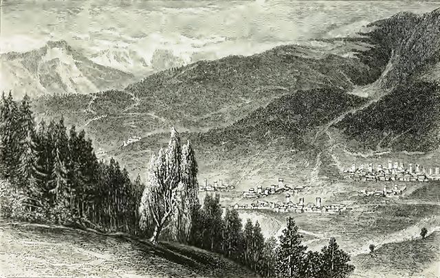 Village of Moulahi and Oujba Mountain (original caption)