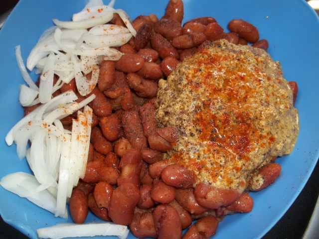 Ingredients for Lobio with Nuts Recipe Ready for Mixing