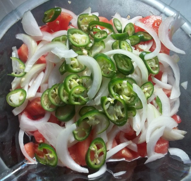 Adding Ingredients for Georgian Salad
