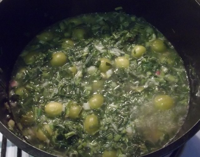 Boiling ingredients for Chakapuli Recipe