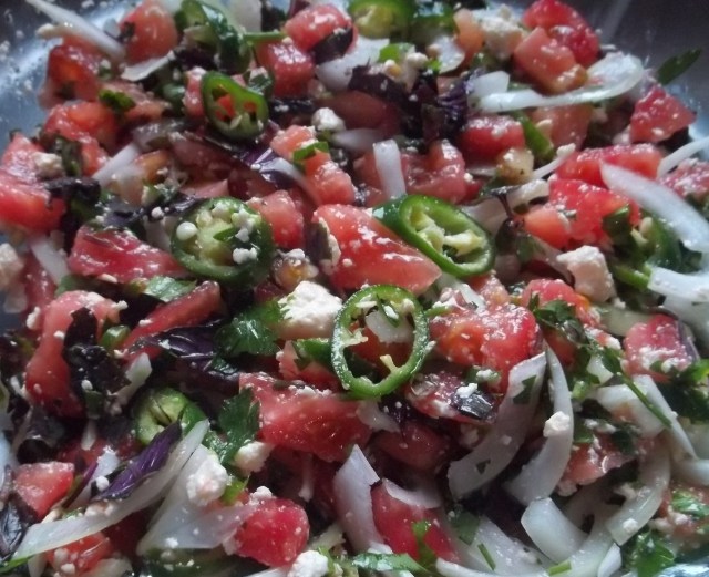 Georgian Salad Ready for Serving