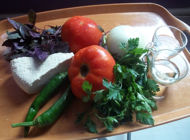 Ingredients for Georgian Salad
