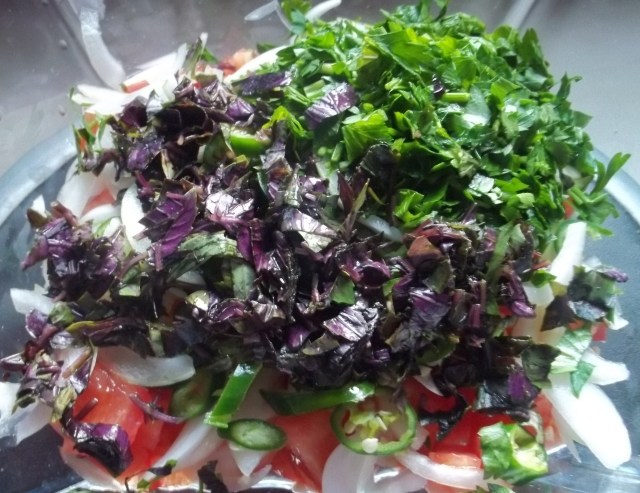 Parsley and Purple Basil