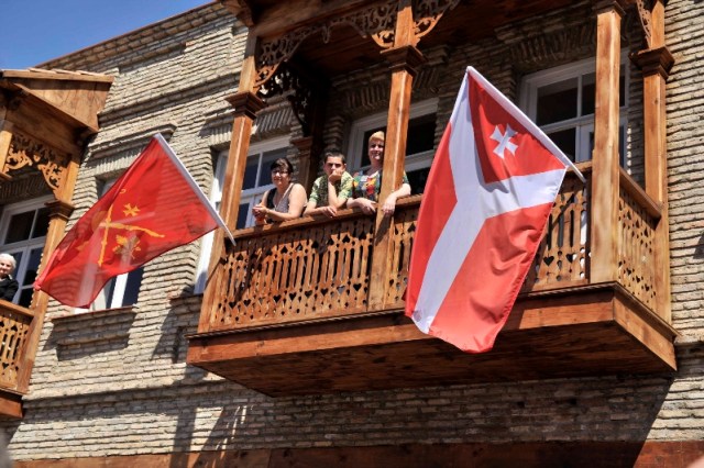 Flags on a Balcony at the Kartli Wine Festival