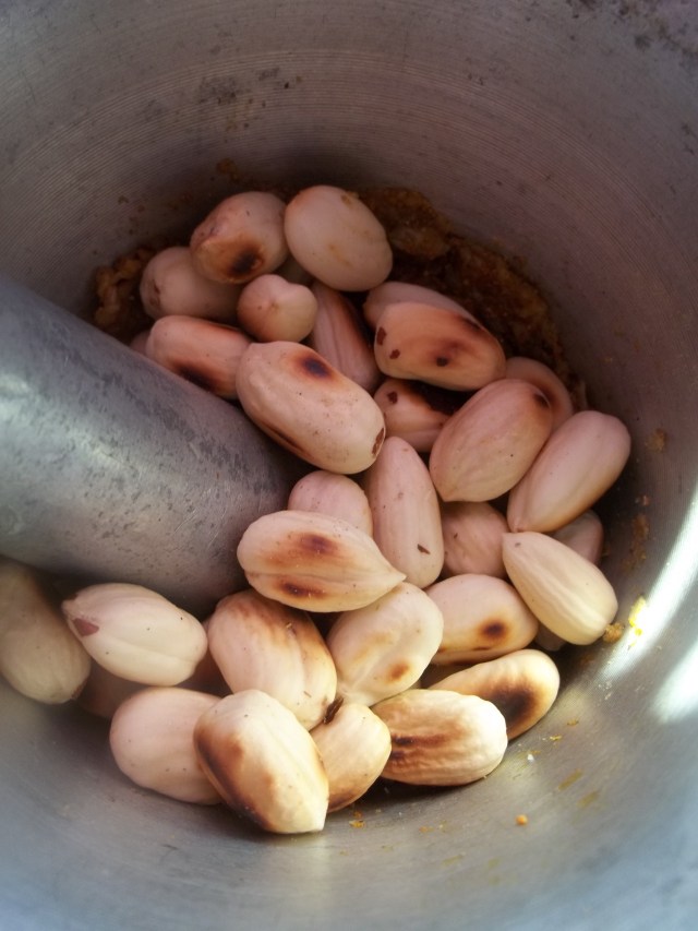 Crushing Nuts for Georgian Chicken with Nuts Recipe