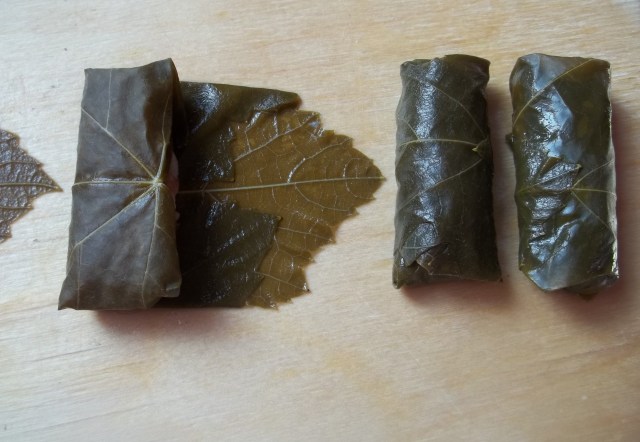Folding a Vine Leaf for Tolma Recipe - Copy
