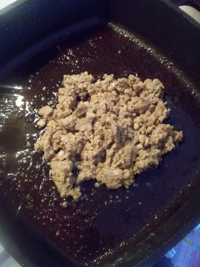 Frying the Nut Garlic and Spice Mixture Georgian Chicken with Nuts Recipe