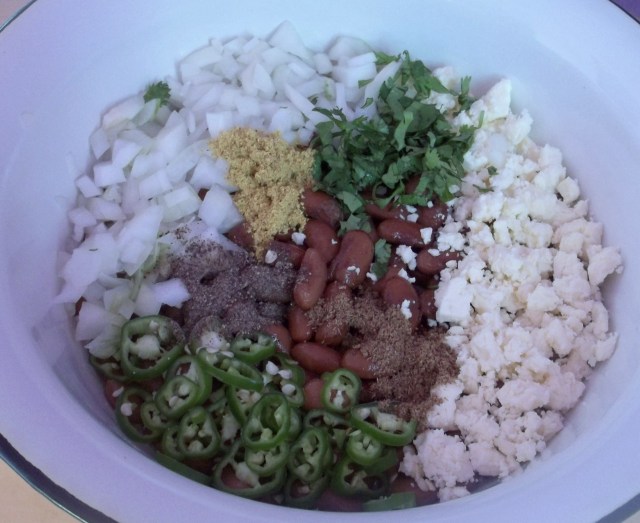 Lobio with Cheese Prepared Ingredients