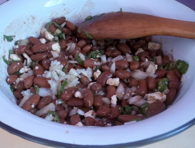 Mixing Lobio with Cheese Ingredients