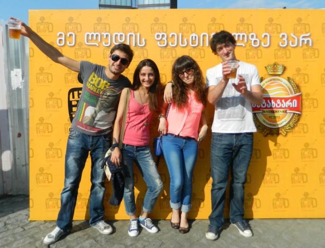 Revellers enjoying the 2013 Tbilisi Beer Festival