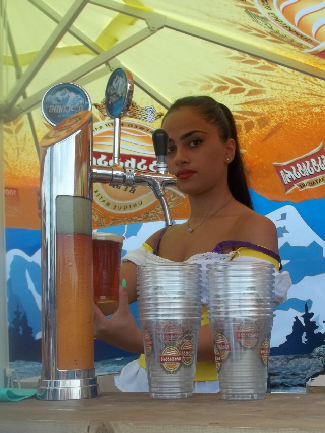 Serving Cold Beer at the Tbilisi Beer Festival 2013