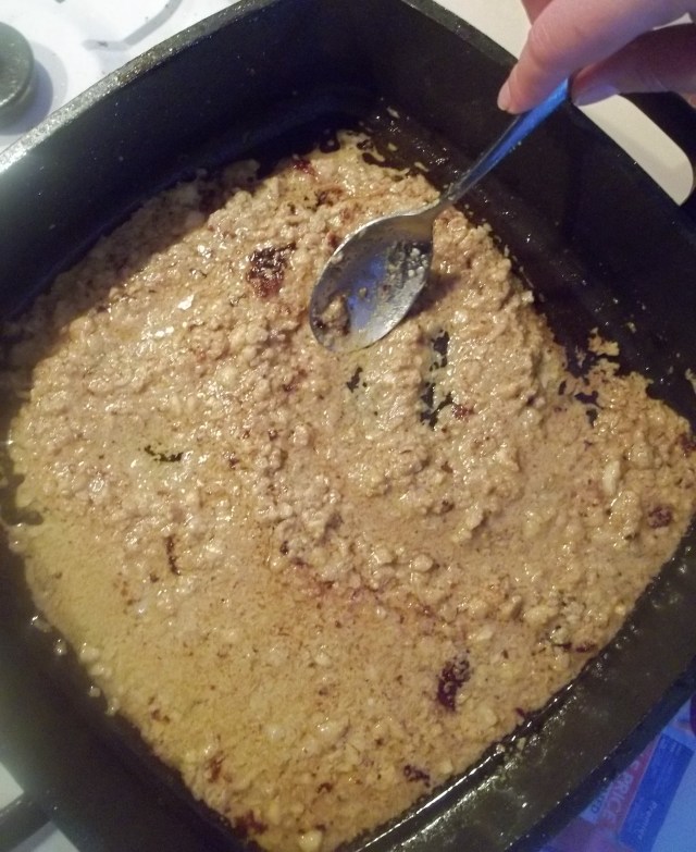 Stirring the Nut Spice and Garlic Mixture