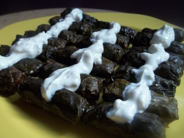 Tolma with Matsoni Garlic and Cinamon Sauce