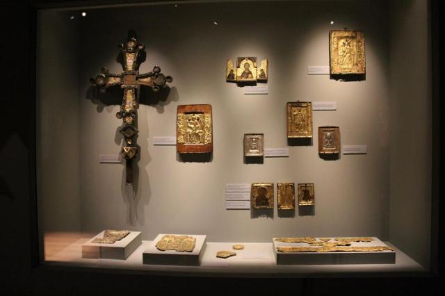 Icons at the Svaneti Museum of History and Ethnography in Mestia. Photo courtesy of the National Museum of Georgia.