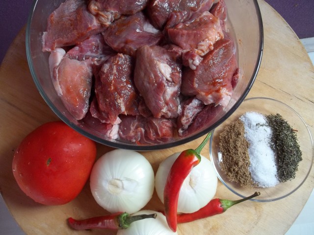 Ingredients for Chashushuli with Summer Savory