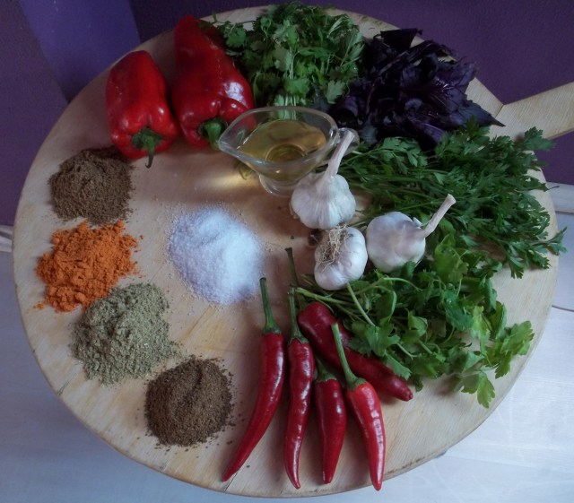 Ingredients for Megrelian Ajika