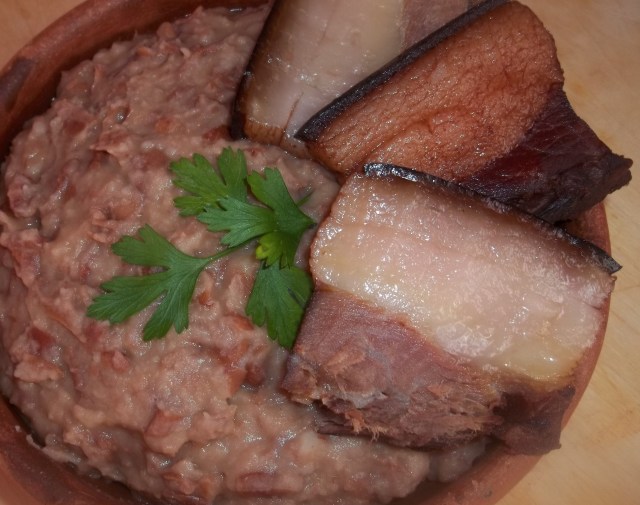 Mashed Lobio with Racha Ham Ready to be Served