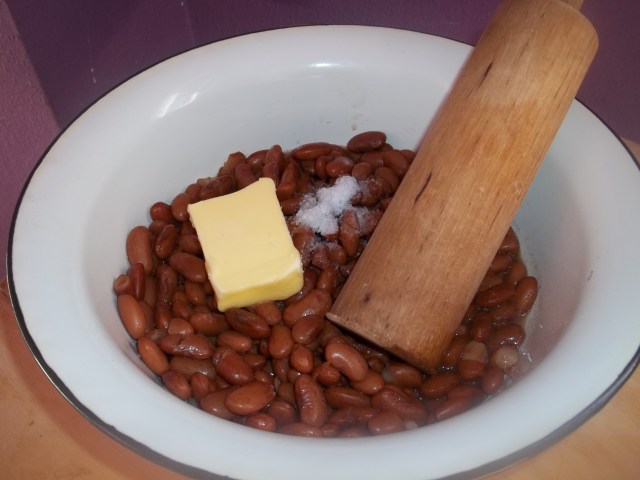Mashing Butter for Mashed Lobio with Ham Recipe