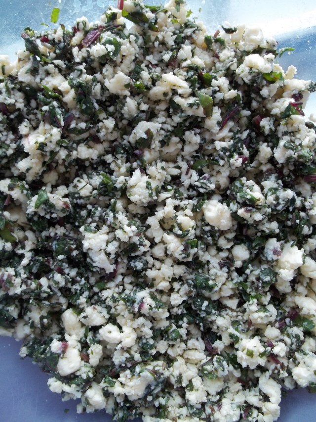 Mixed Beetroot Leaves and Cheese for Chakhragina Khachapuri
