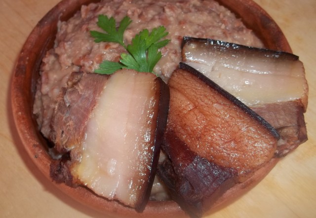 Racha Ham with Mashed Lobio