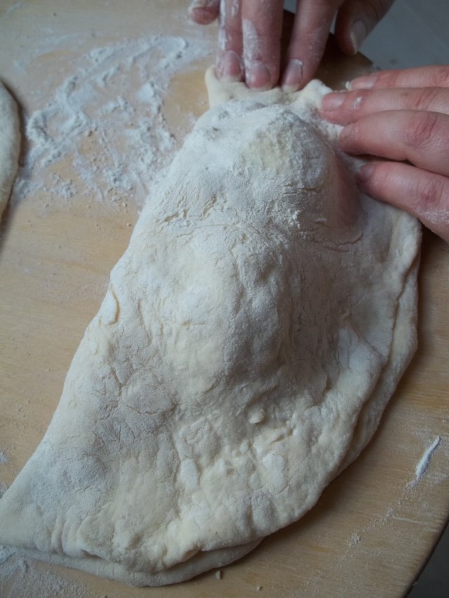 Sealing the Dough for Gurian Khachapuri Recipe