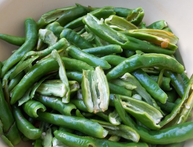 Seeded Green Peppers for Green Ajika Recipe