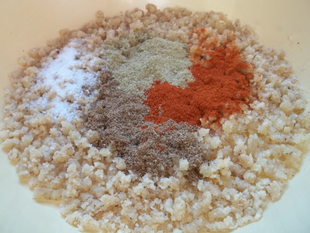 Walnuts and Spices for Fkhali with Beetroot Leaves and Nuts Recipe