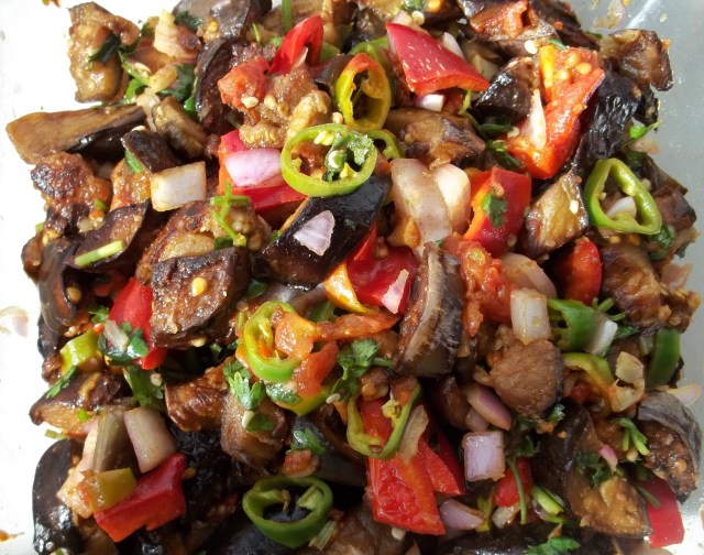 Marinated Eggplant with Peppers