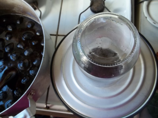 Steaming the Jars for Pickled Walnuts Recipe