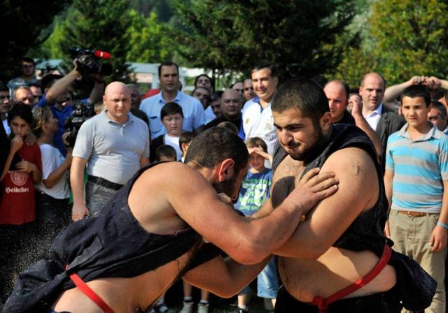 Wrestling at the Wine Festival in Racha – 31 August 2013