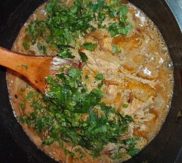 Adding Chopped Coriander
