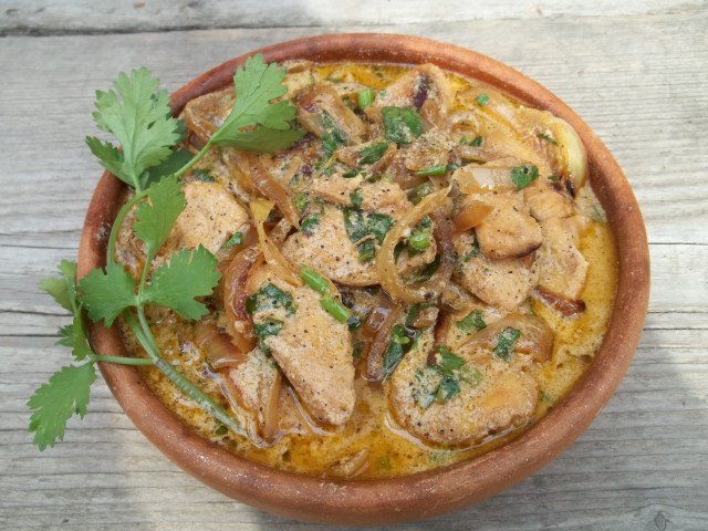 Chicken with Sour Cream Ready for Serving