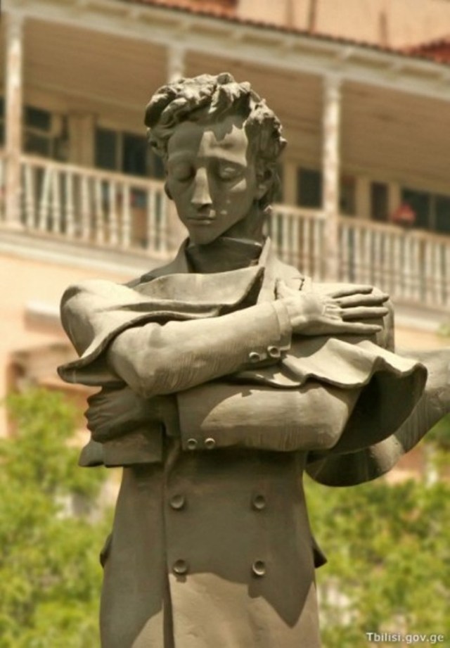 Statue of Nikoloz Baratashvili in Baratashvili Square, Tbilisi