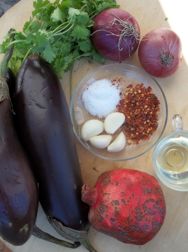 Ingredients for Eggplant Caviar with Pomegranate