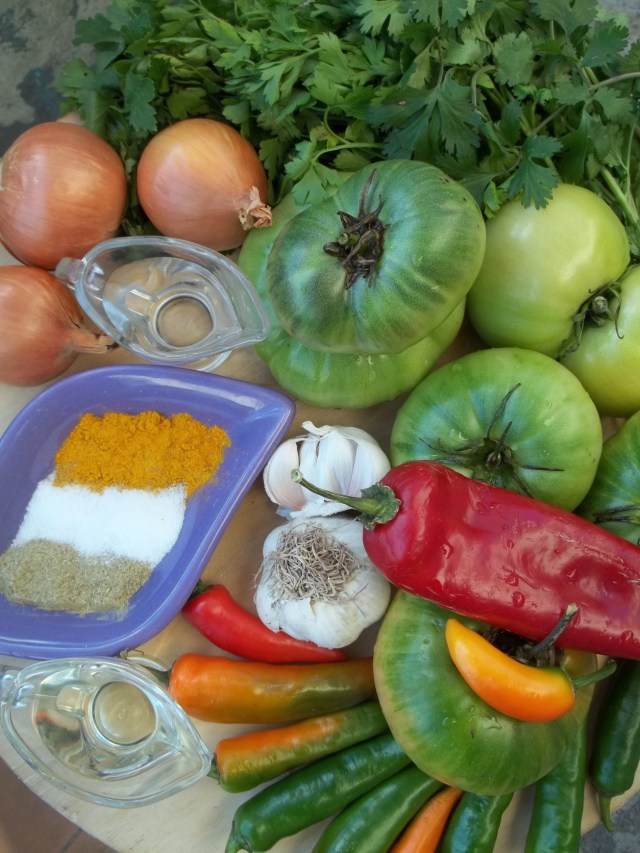 Ingredients for Marinated Green Tomatoes