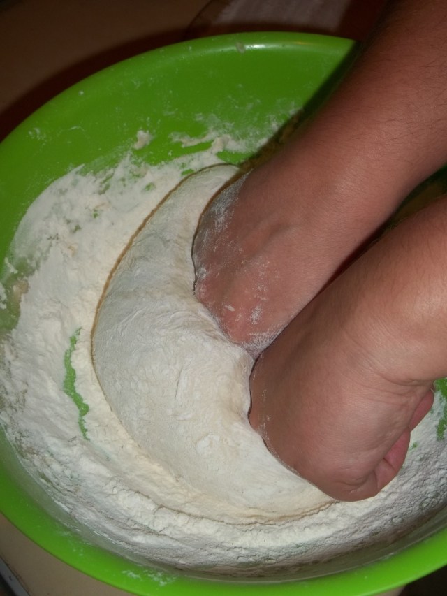 Kneading Dough for Kubdari Recipe