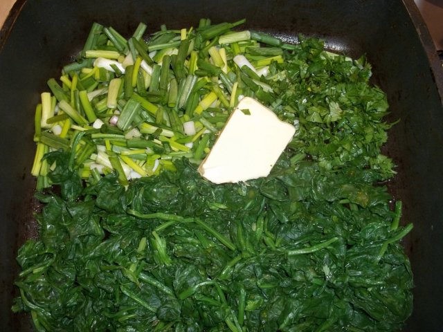 Chopped Onions Parsley and Spinach