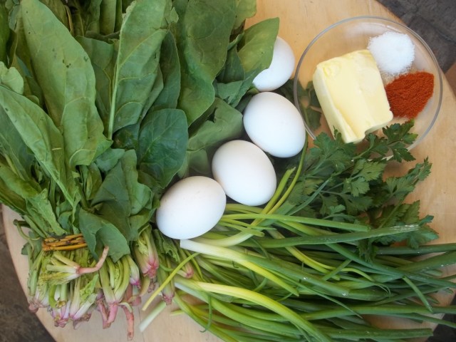 Ingredients for Spinach and Eggs