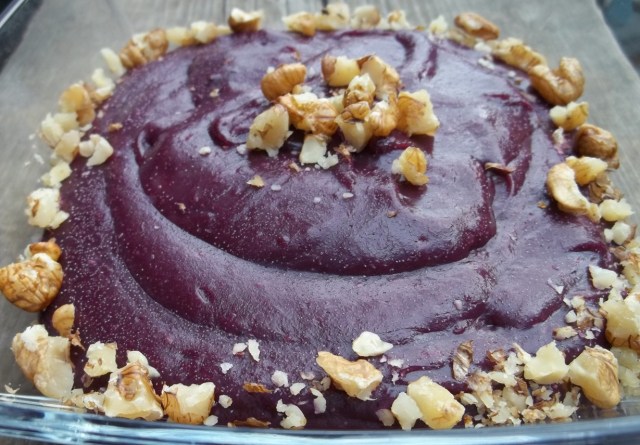 Pelamushi made with dark grapes