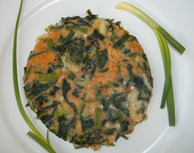 Spinach with Eggs Ready for Serving