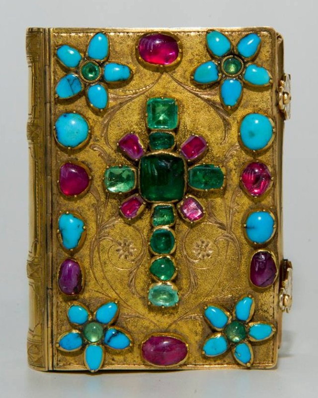 XI century gilded Bible decorated with precious stones.
