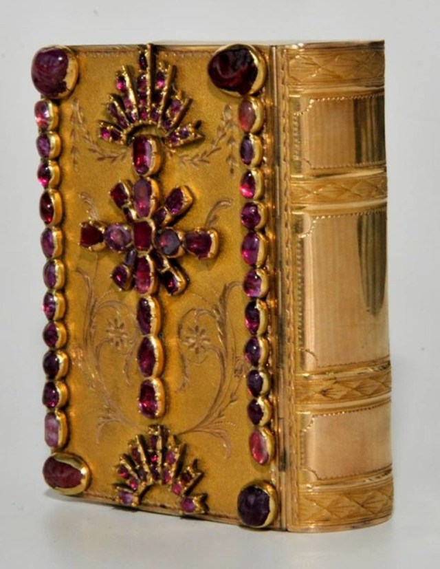XI century gilded Bible decorated with precious stones