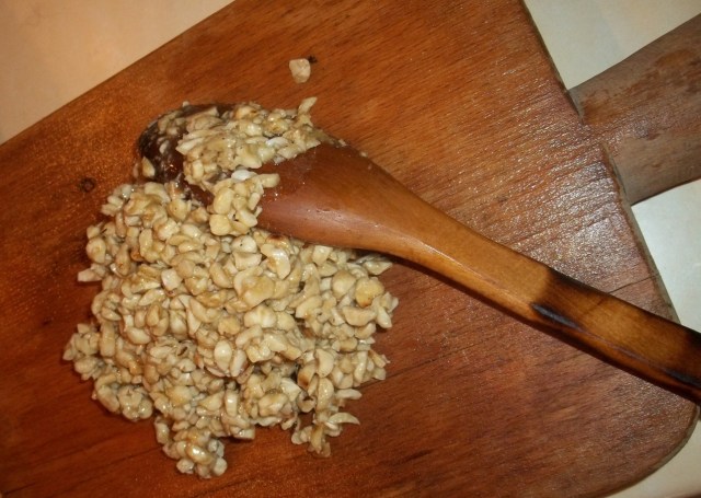 Adding Mixture to a damp chopping board - Copy