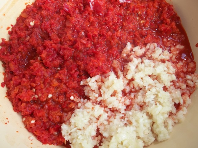 Ground Peppers and Garlic