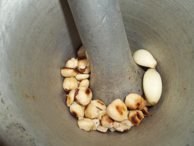 Crushing Hazelnuts and Garlic - Copy