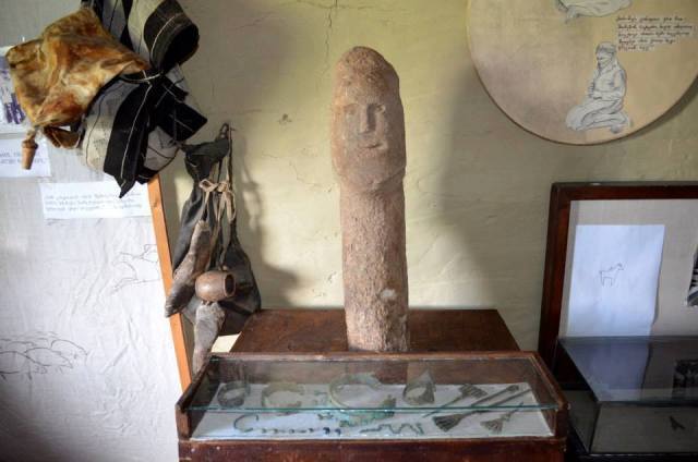 Stone Statue at the Tusheti Ethnography Museum of Keselo